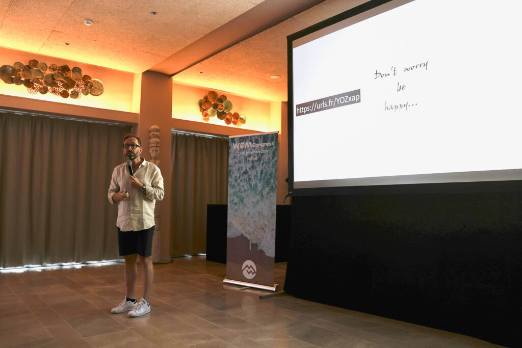 David Gerdolle pendant sa présentation au WoM Congress 2026 à Tarifa