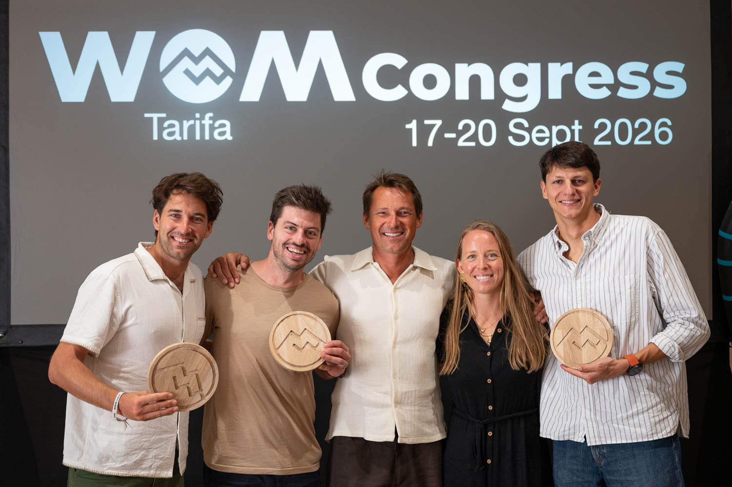 Marc Gaudin, Pierre-Olivier Sage, Jacques, Maëva Werle et Benoît Bernaud au WoM Congress 2026 à Tarifa
